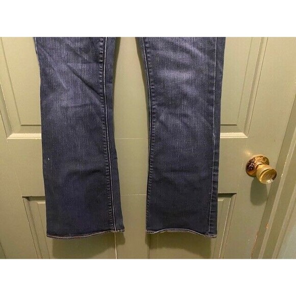 American Eagle Artist Jeans Women Sz 2 Short Blue Denim Bootcut Two Button - Picture 3 of 10